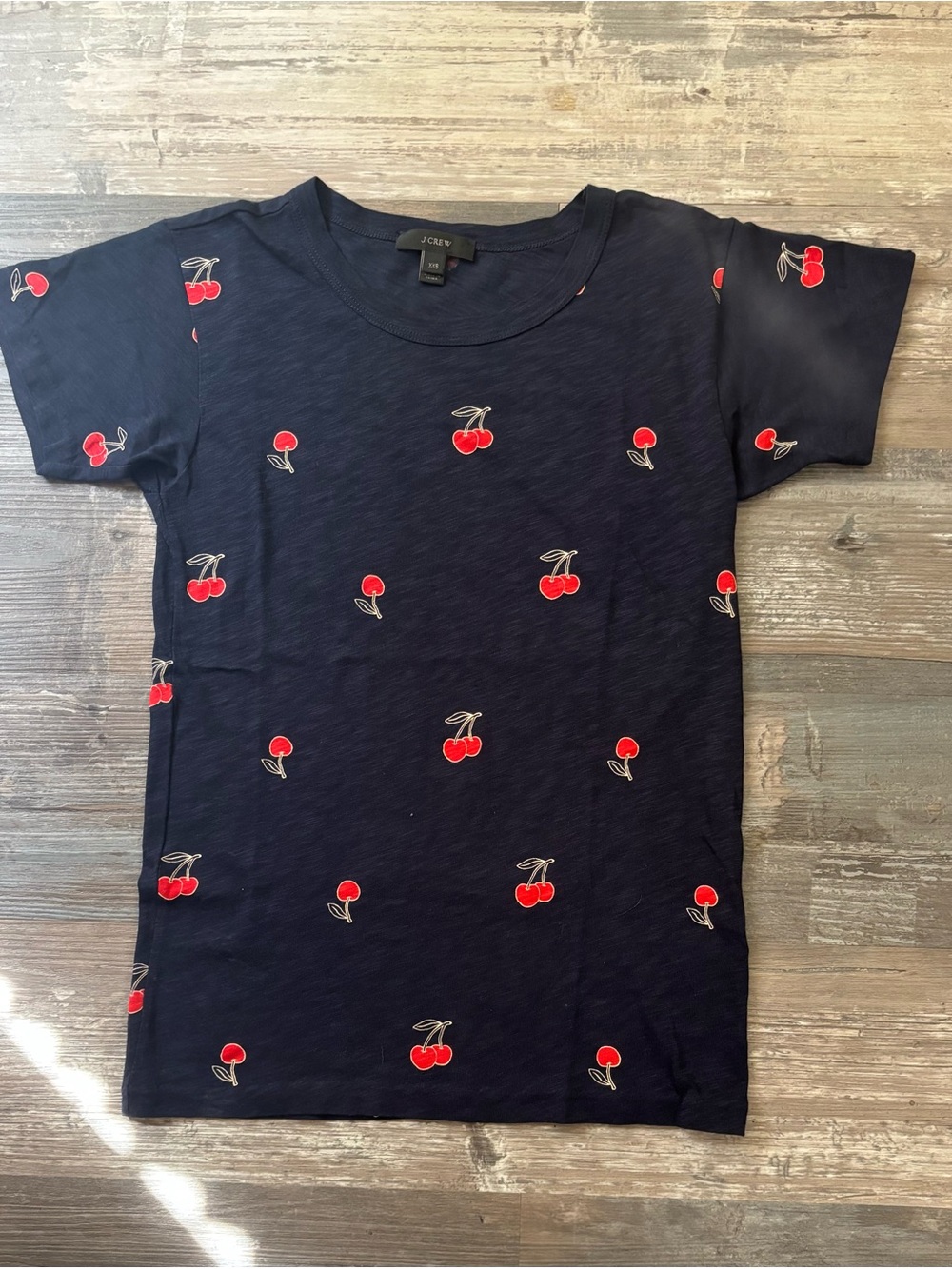 J. Crew Kids Navy Cherry Print T-Shirt